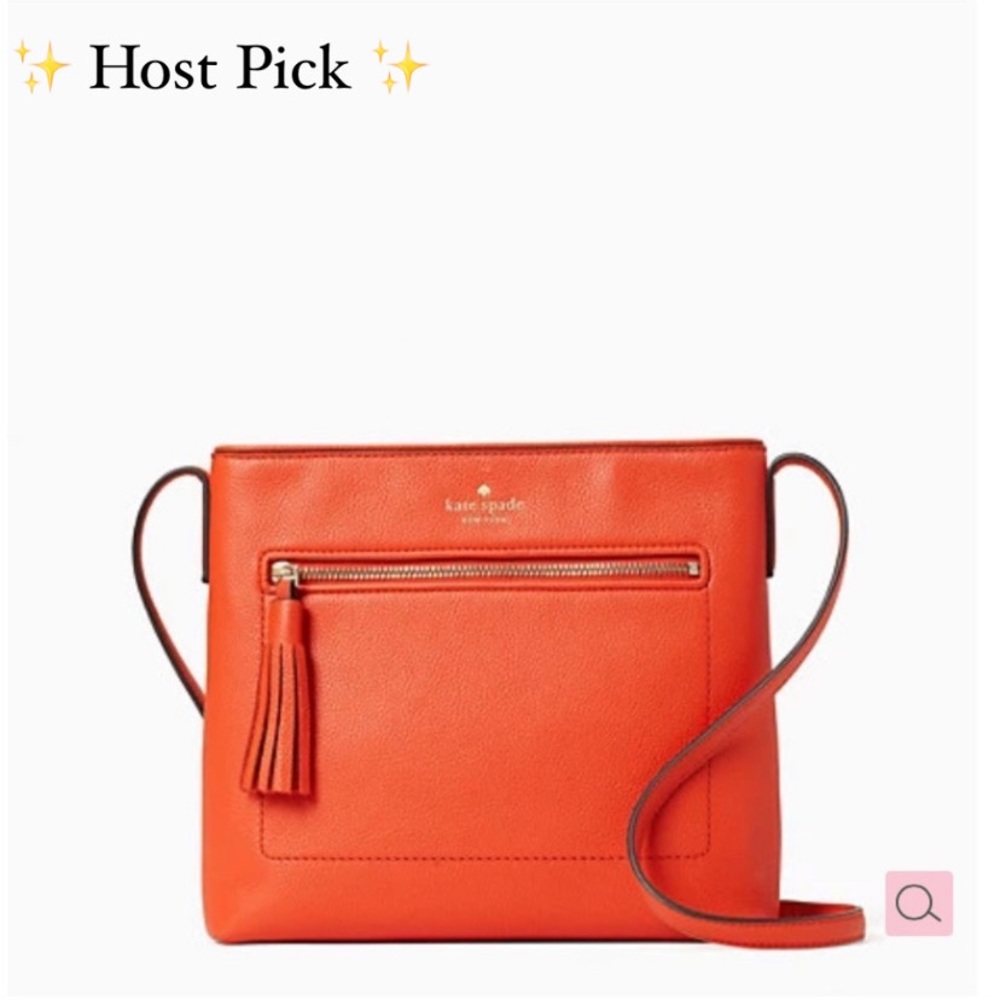 kate spade Orange Leather Crossbody Bag with Tassel